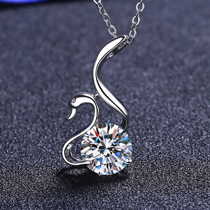 Women's Sparkling 2 Carat Moissanite Sterling Silver Necklace