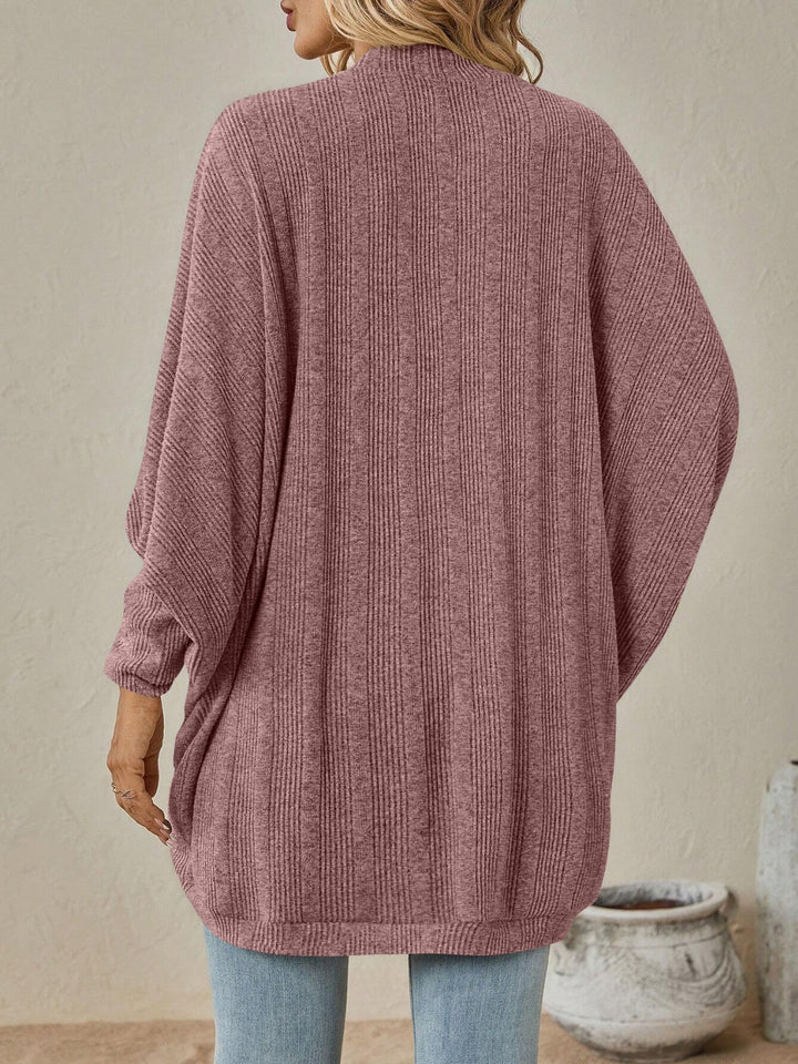 Women's Cozy Open Front Sweater with Dropped Shoulder