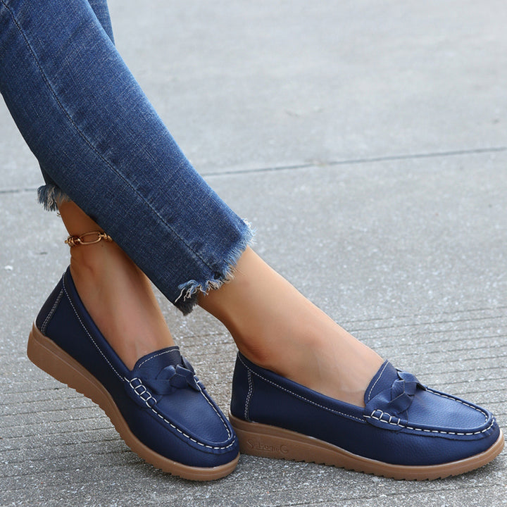 Weave Wedge Heeled Loafers