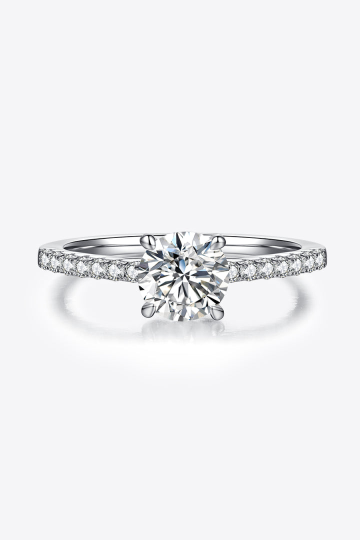 Women's Moissanite Solitaire Rings with Side Stones