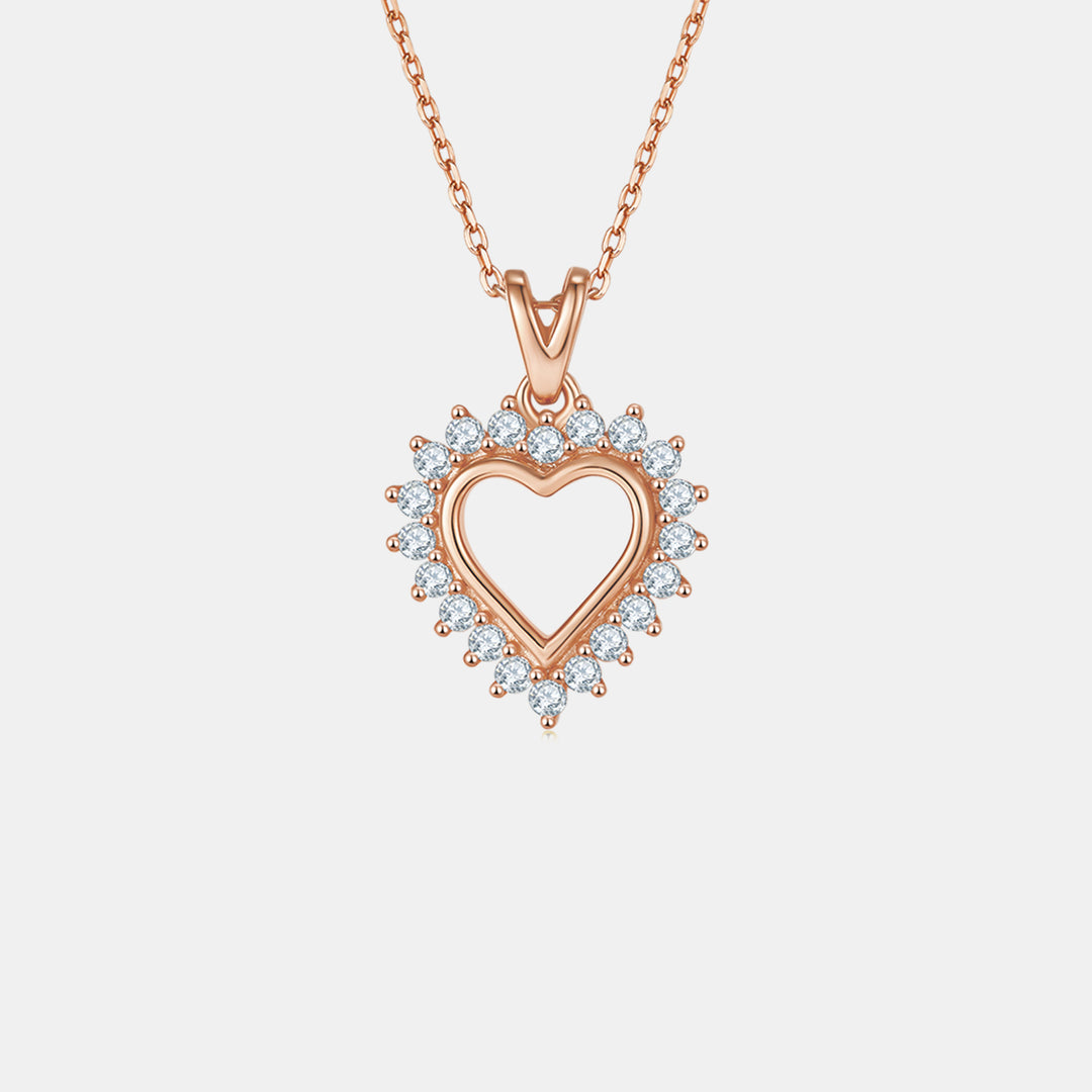 Women's Heart-Shaped Moissanite Sterling Silver Necklace