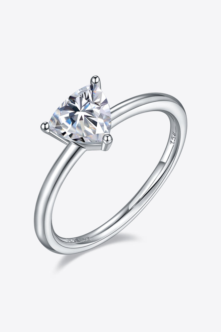 Women's Solitaire Rings with 1 Carat Moissanite in Sterling Silver