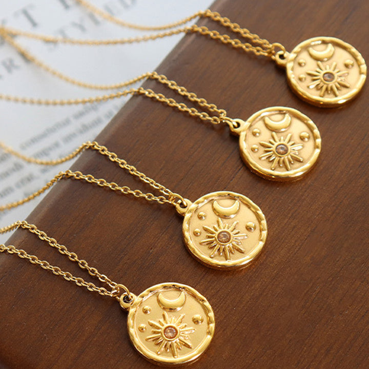 Women's Elegant Coin Pendant Necklace