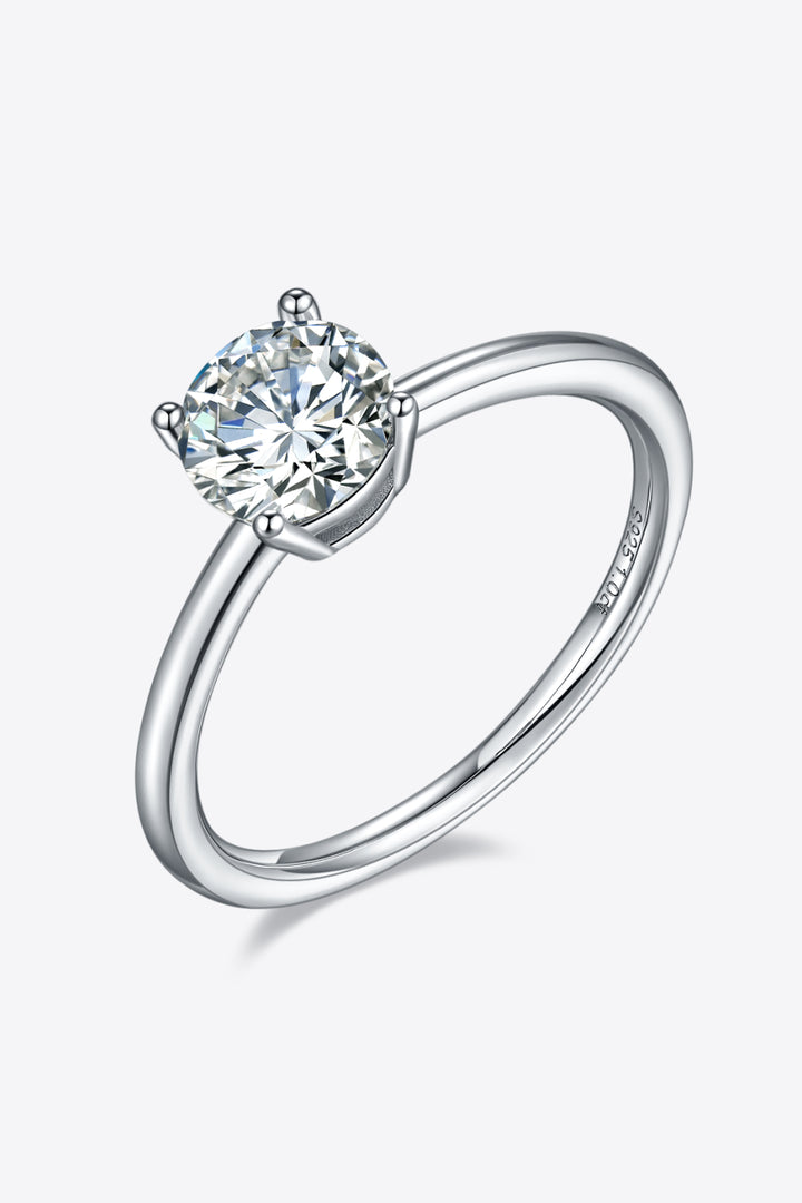 Women's Solitaire Rings with 1 Carat Moissanite in Sterling Silver