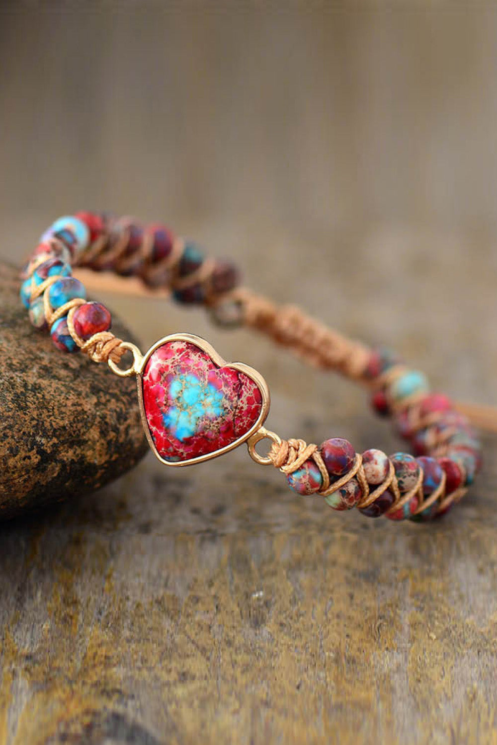 Women's Heartfelt Natural Stone Bracelet