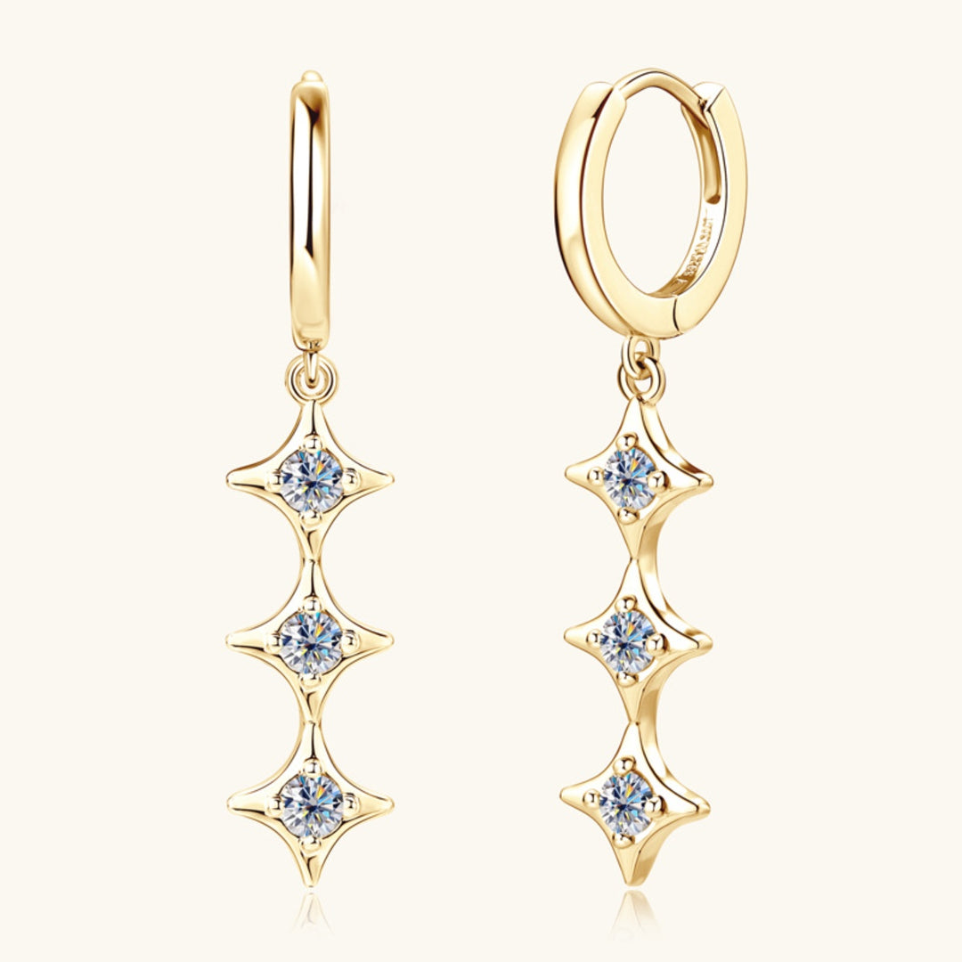 How about: "Women's Geometric Moissanite Sterling Silver Earrings"