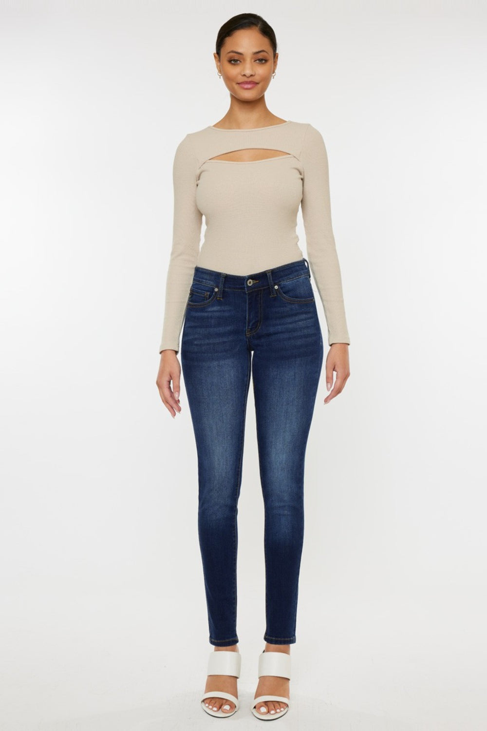 Women's Gradient Mid Rise Skinny Jeans