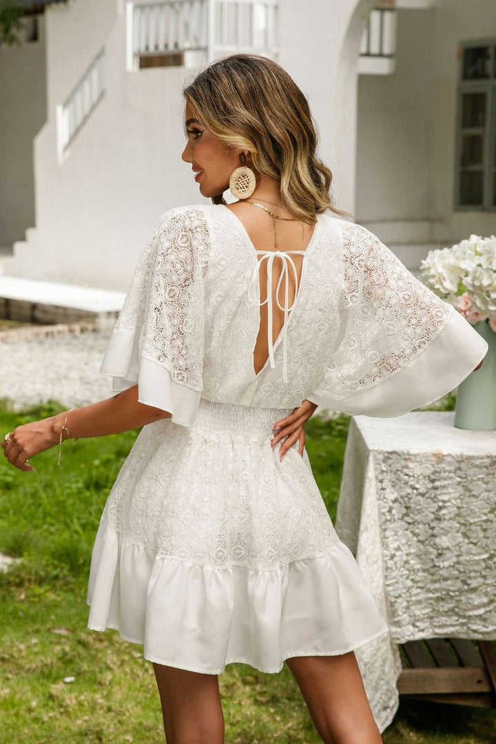 Women's with Lace Cutout Detail and Surplice Half Sleeves