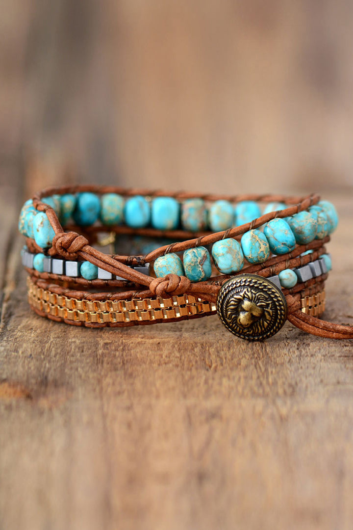 Women's Natural Stone Copper Bracelet