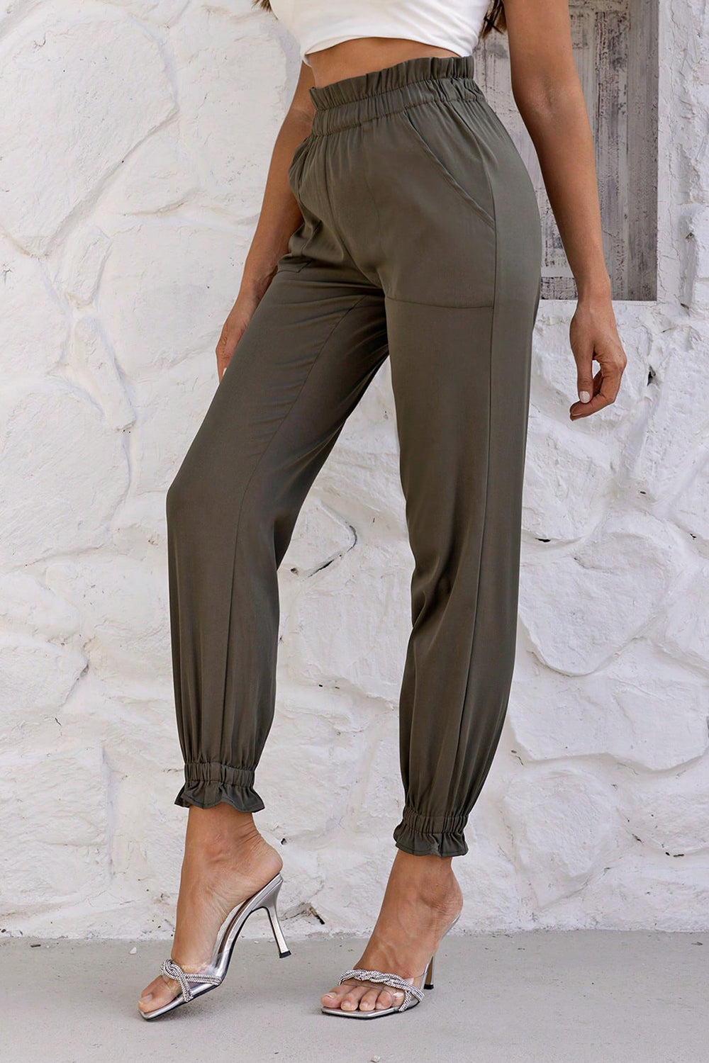 Women's Chic Waist Pants with Pockets