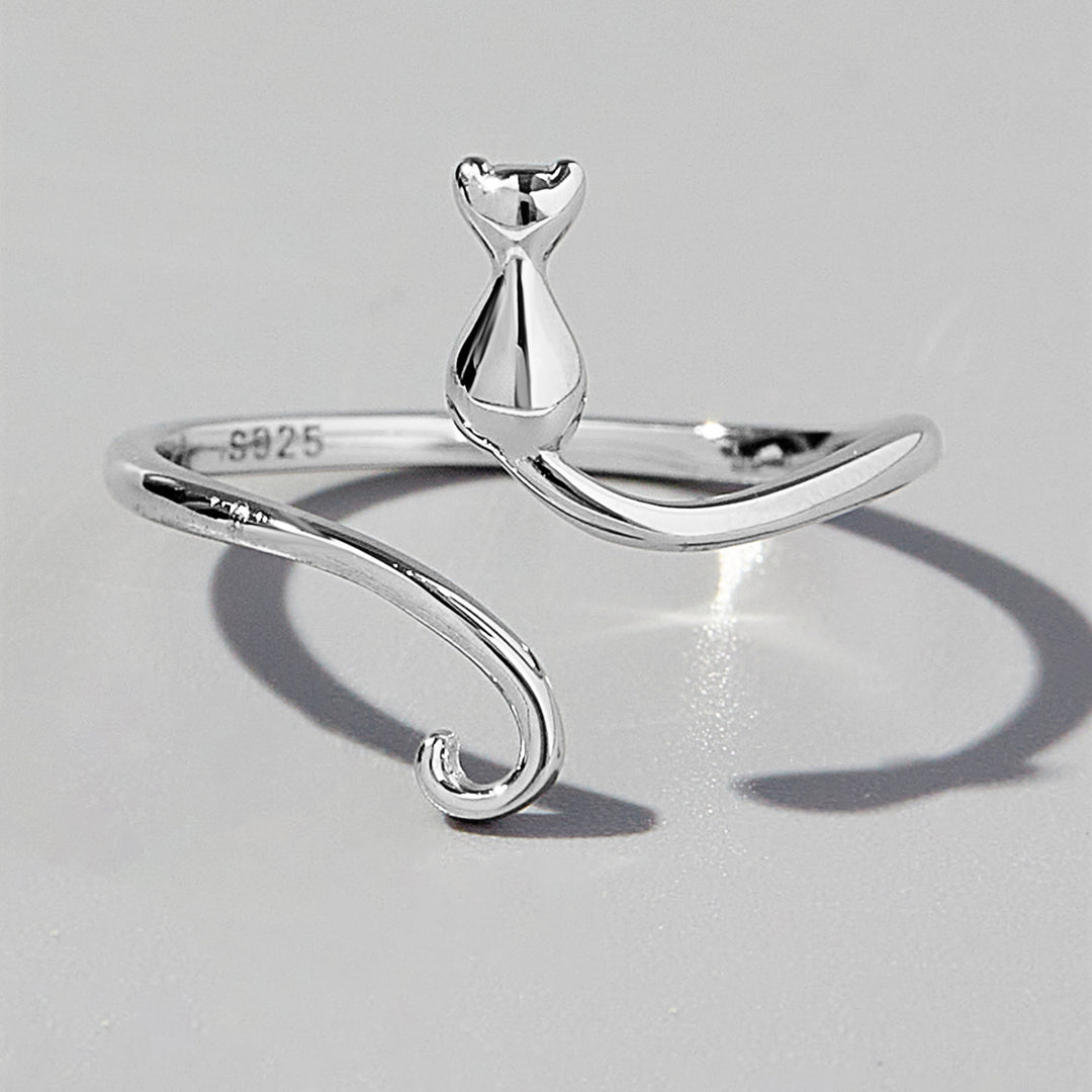 Women's Cat Shape Sterling Silver Rings