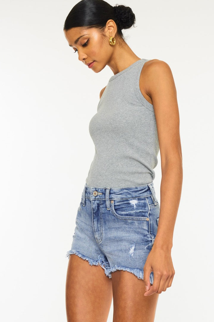 Women's Distressed Raw Hem Denim Shorts