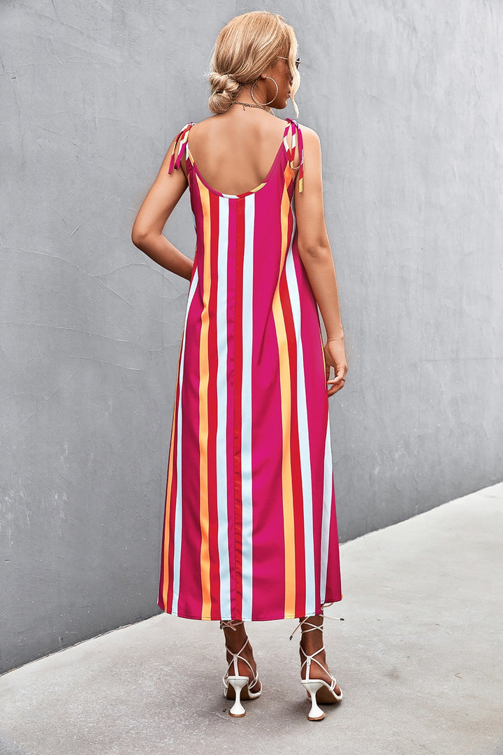 Women's Striped Scoop Neck Cami Dresses