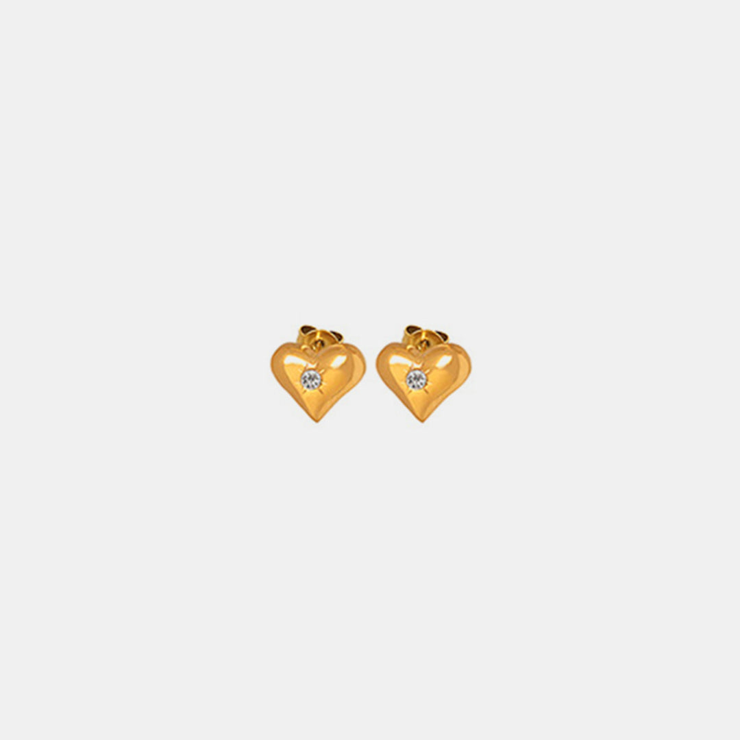 Women's Heart-Shaped Zirconium Earrings