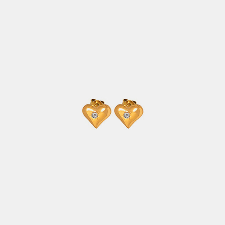 Women's Heart-Shaped Zirconium Earrings