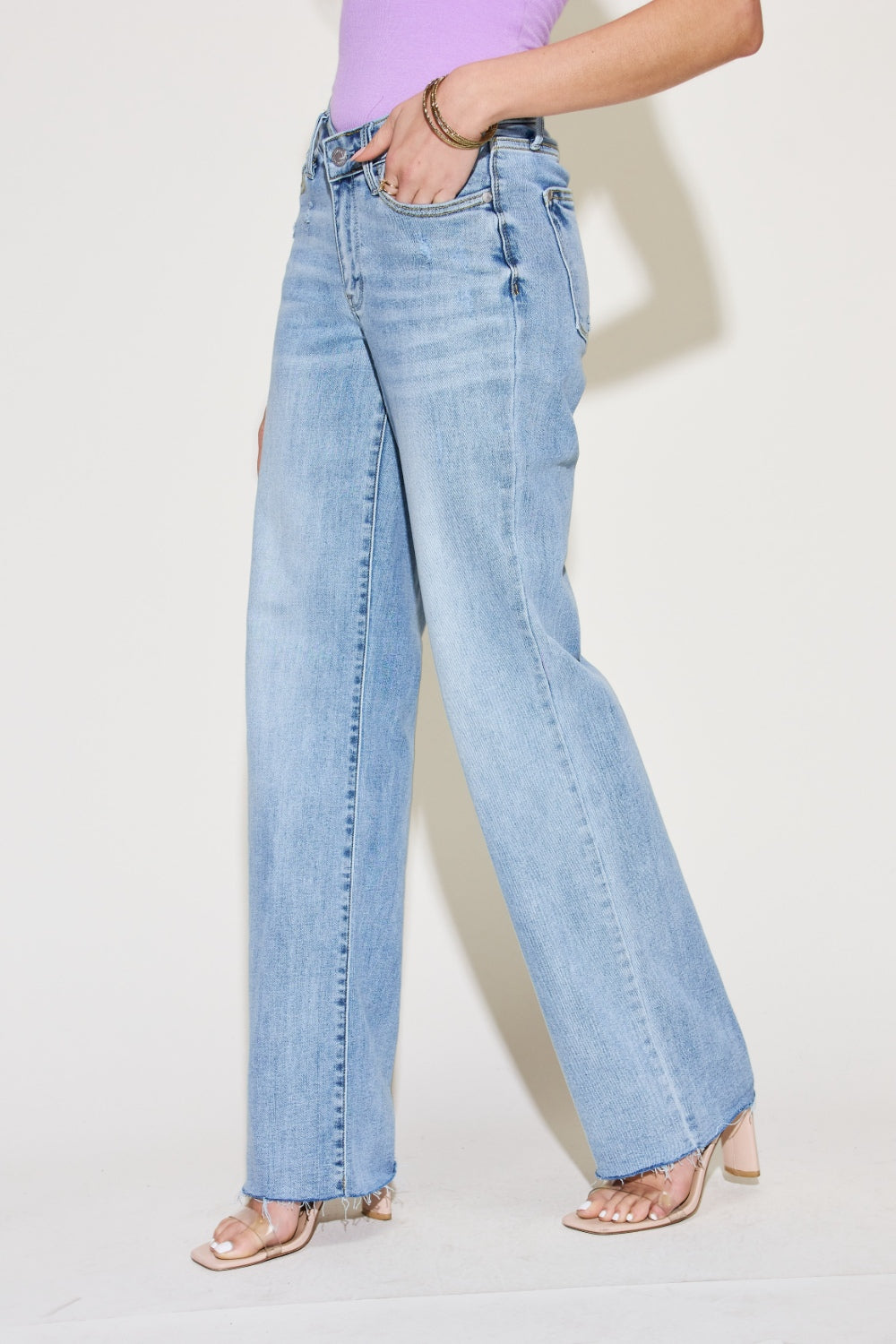 Women's Classic V-Front Full Size Straight Leg Jeans