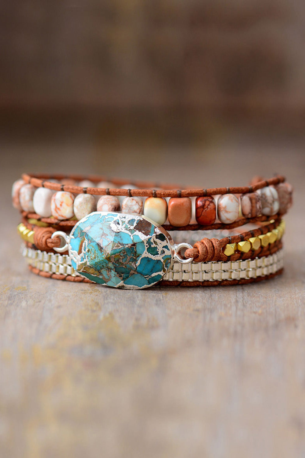 Women's Natural Stone Copper Bracelet