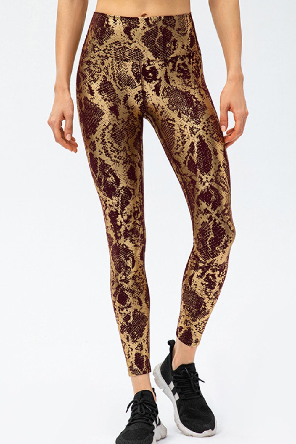 Women's Leopard Print Slim Fit Wide Waistband Leggings