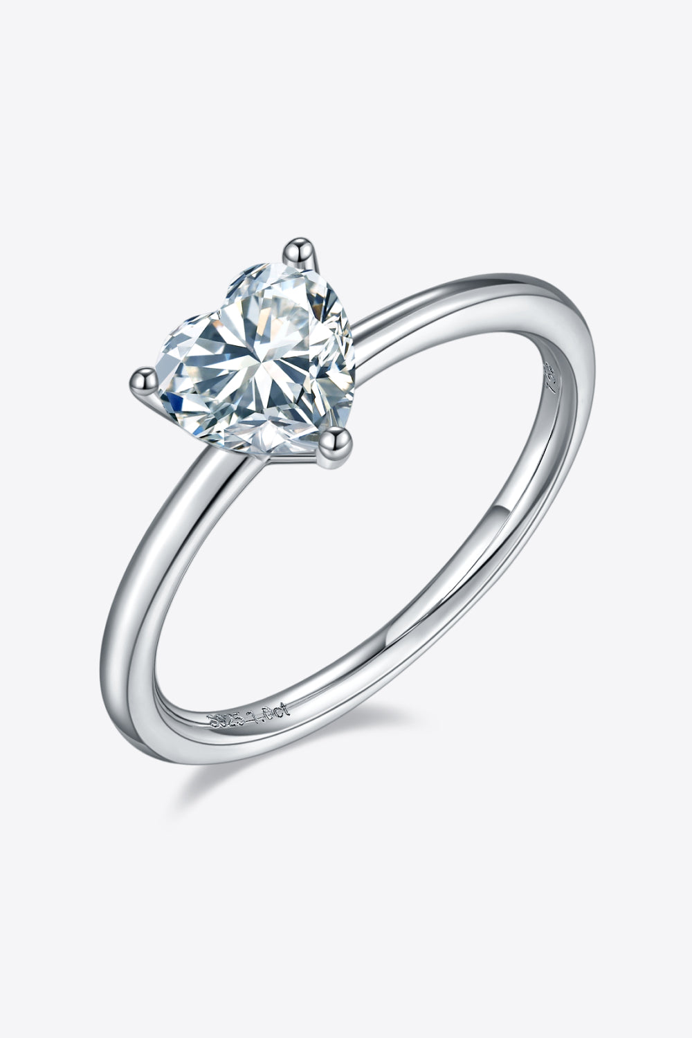 Women's Solitaire Rings with 1 Carat Moissanite in Sterling Silver