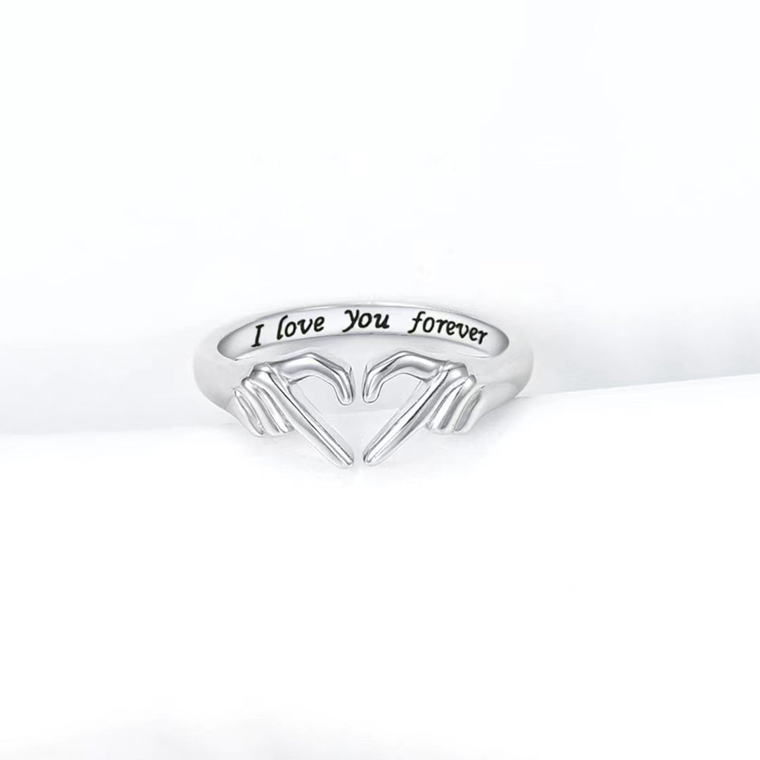 Women's Heart-Shaped Open Ring (Sterling Silver)