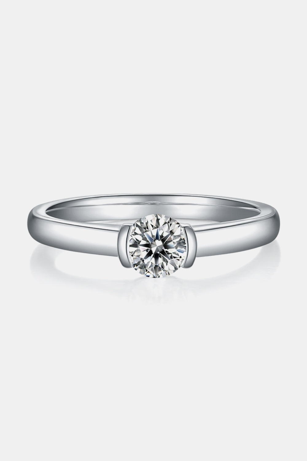 Women's Moissanite Sterling Silver Solitaire Rings