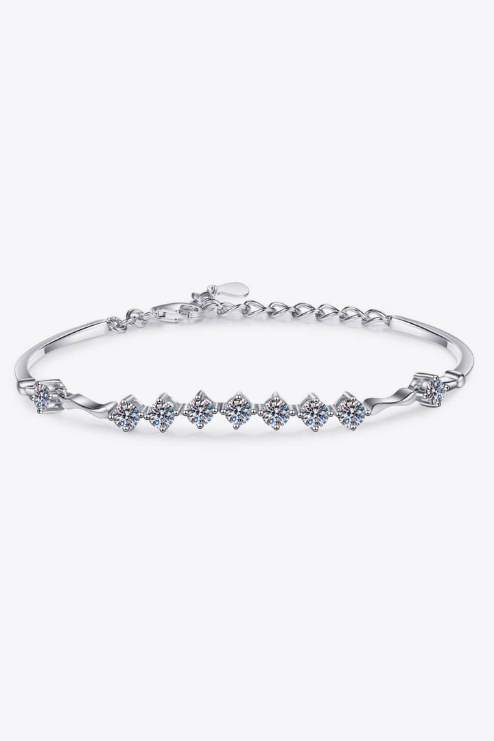 Women's Sparkling Moissanite Sterling Silver Bracelet