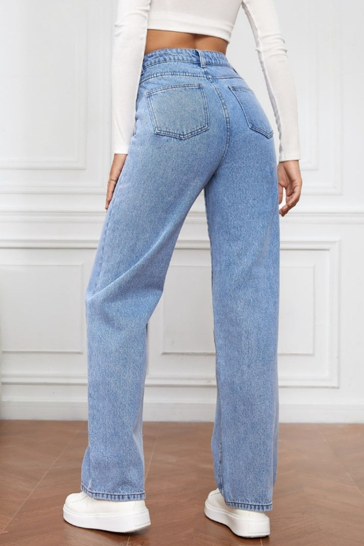 Women's Classic High Waist Straight Leg Jeans