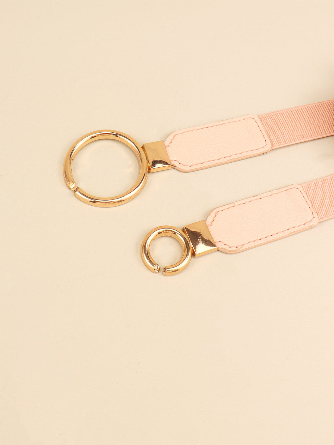 Double Ring Buckle Elastic PU Belt