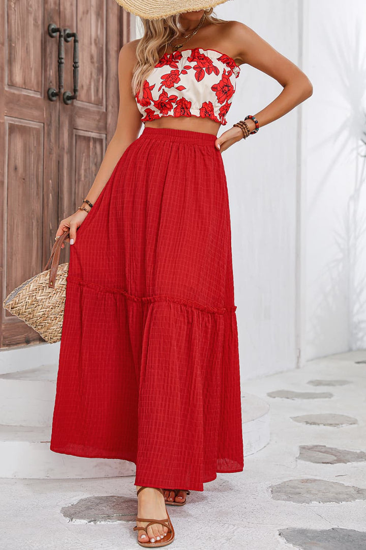 "Women's Floral Maxi Skirt Set (Skirt)"