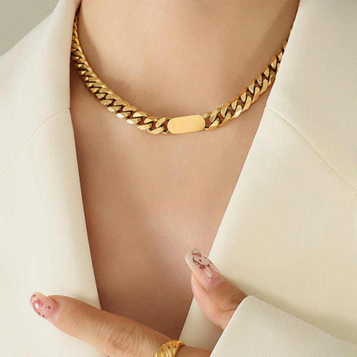 Women's Elegant 18K Gold-Plated Chain Necklace