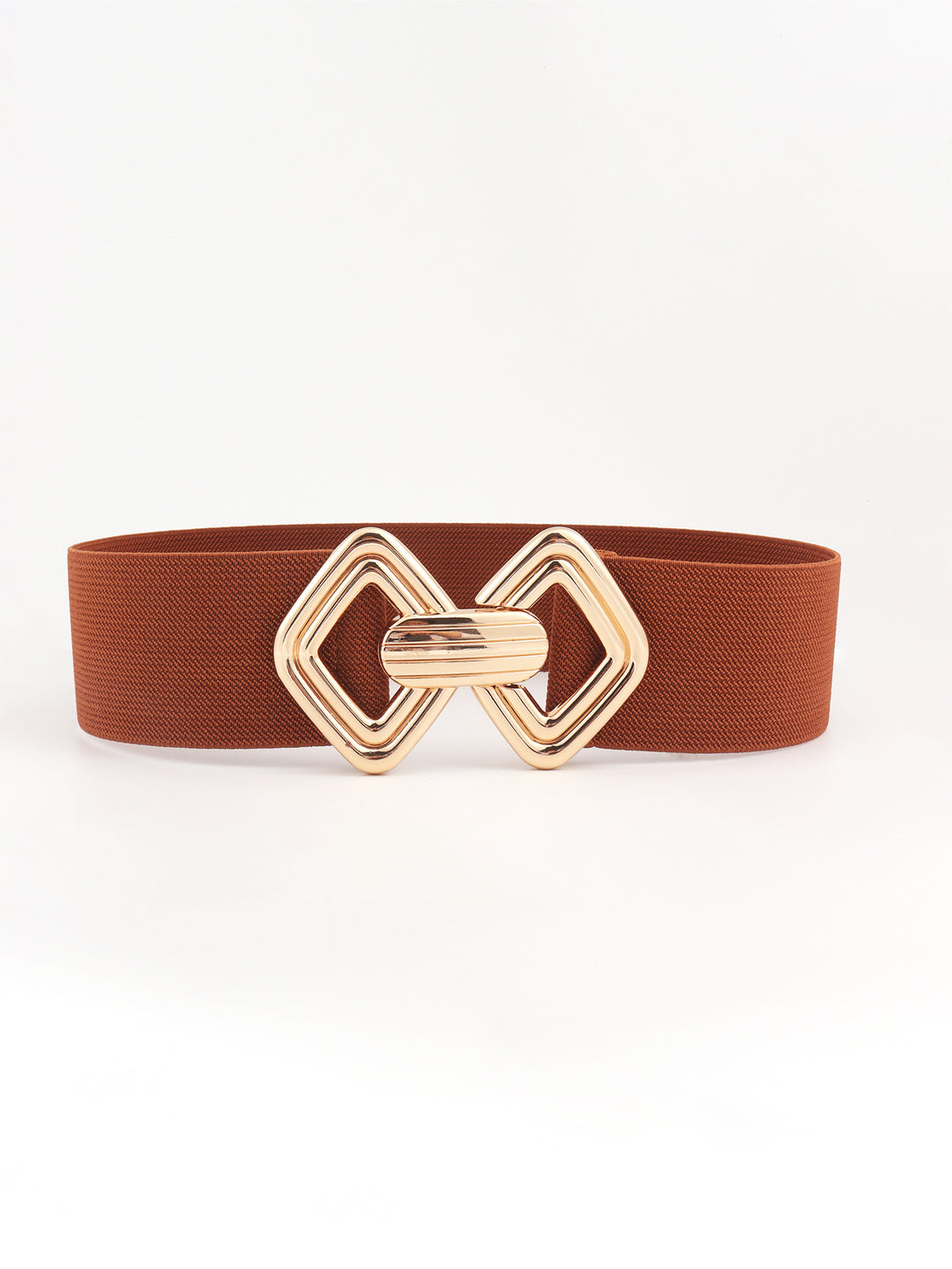 Geometric Buckle Elastic Wide Belt