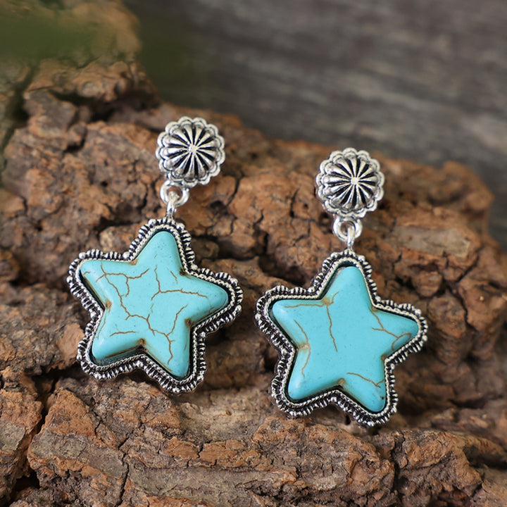 Women's Turquoise Star Earrings