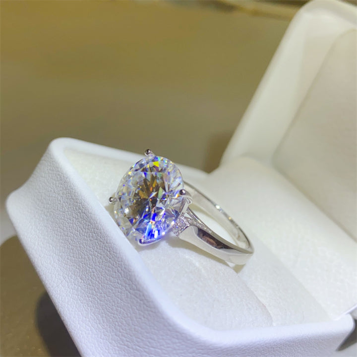 Women's 10 Carat Moissanite Sterling Silver Rings