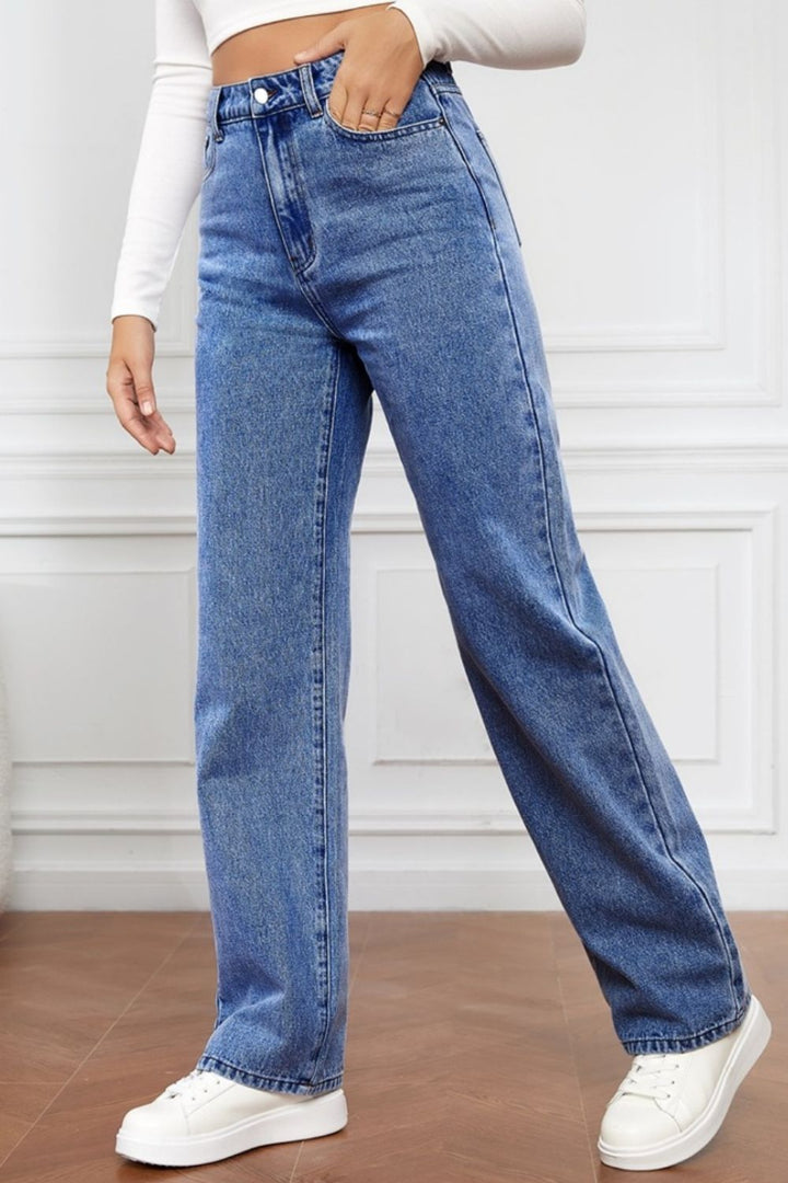 Women's Classic High Waist Straight Leg Jeans