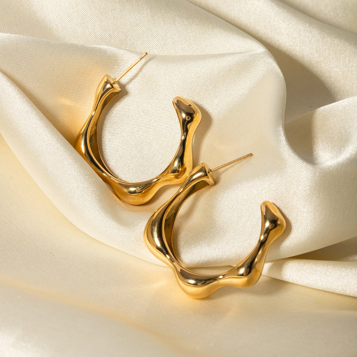 Women's Classic Stainless Steel C-Hoop Earrings