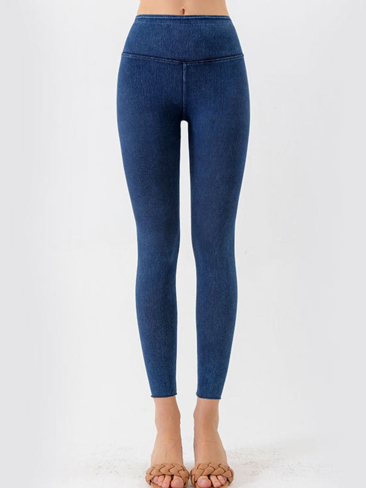 Women's Leggings with Wide Waistband, Cropped Style