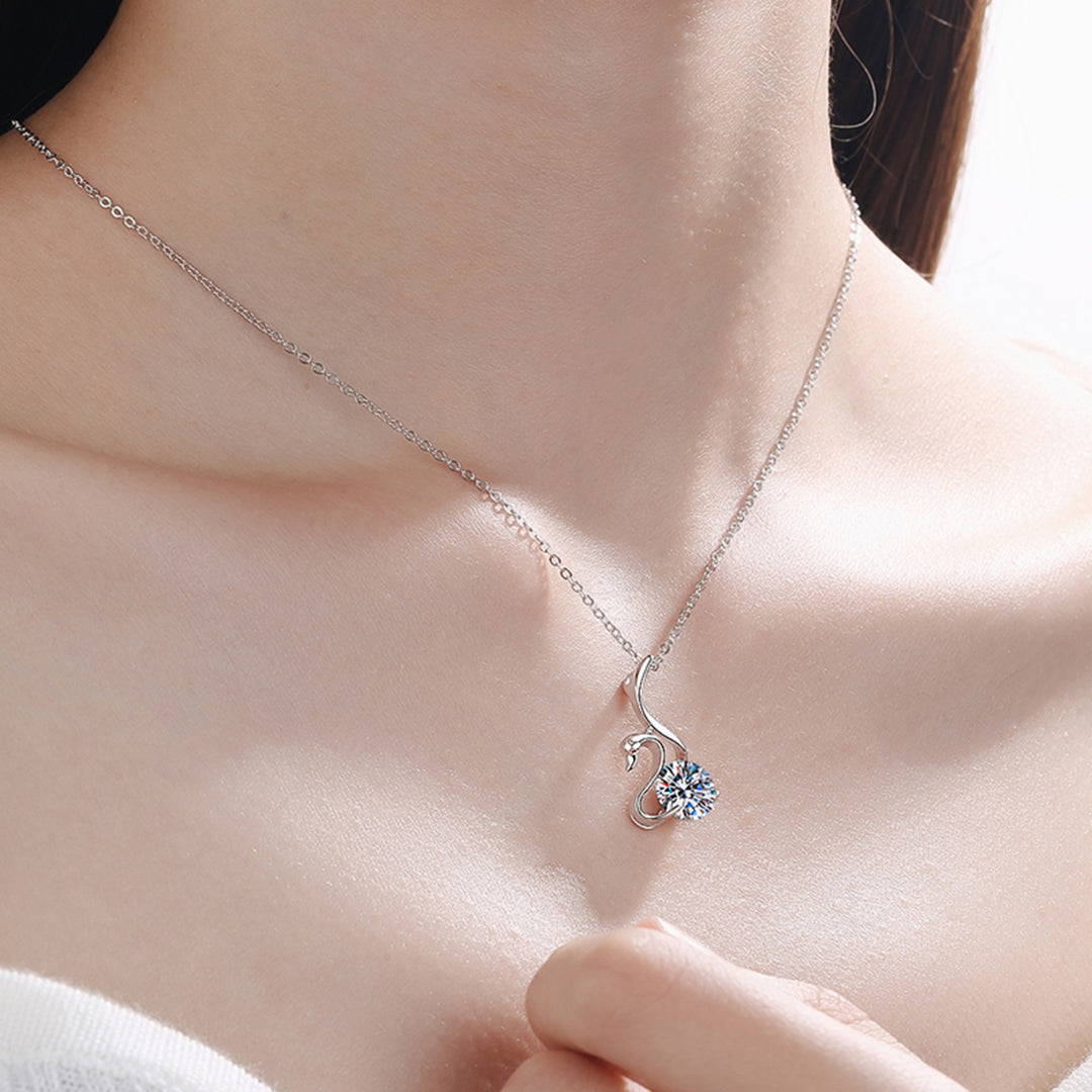 Women's Sparkling 2 Carat Moissanite Sterling Silver Necklace