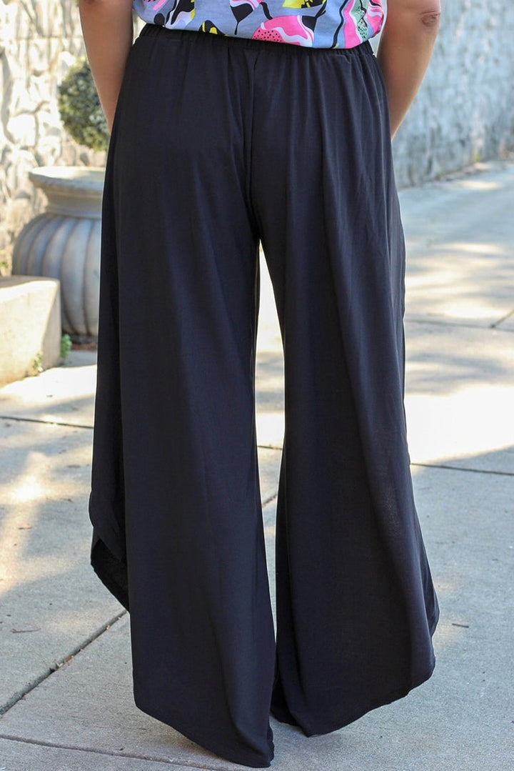 Women's Wide Leg Tie-Front Pants (Plus Size)