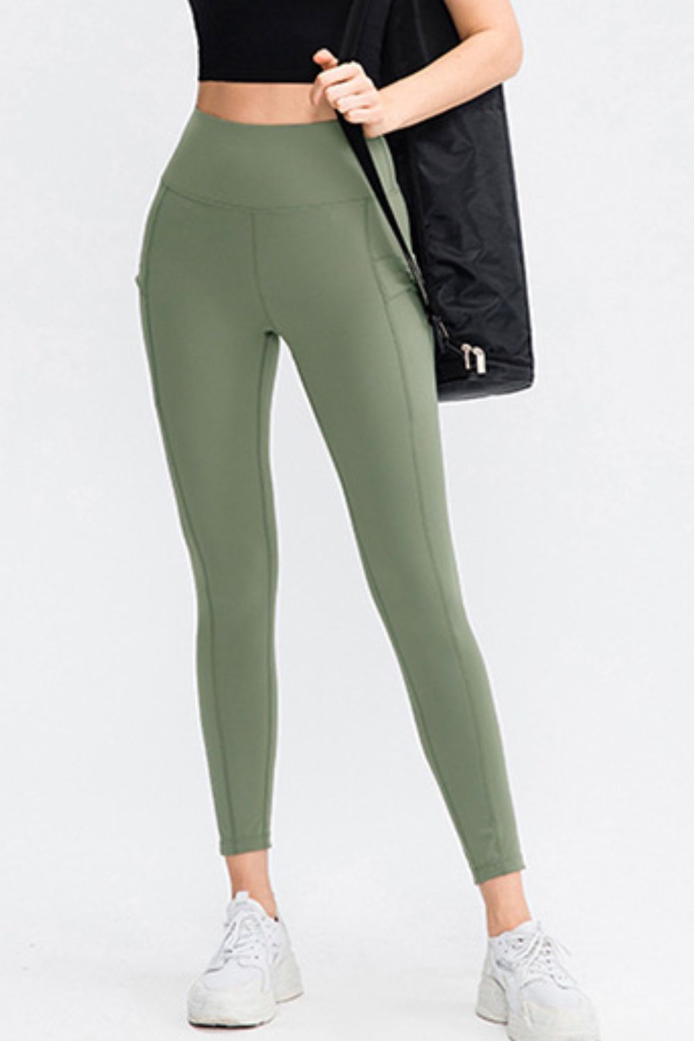 "Women's Leggings with Wide Waistband, Slim Fit, and Long Design with Pocket"