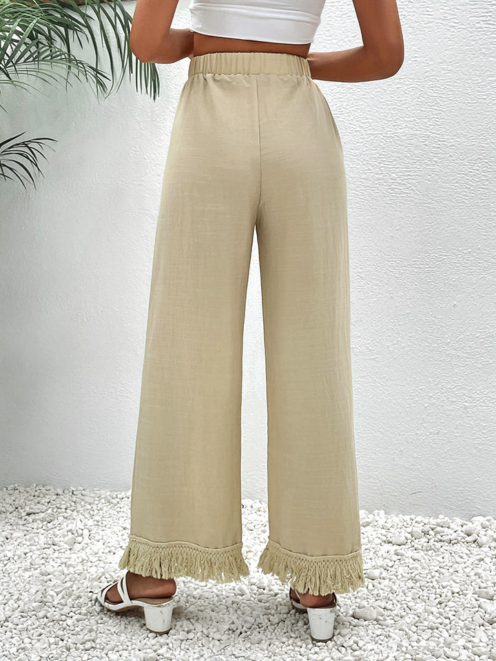 Women's Fringed Wide Leg Pants