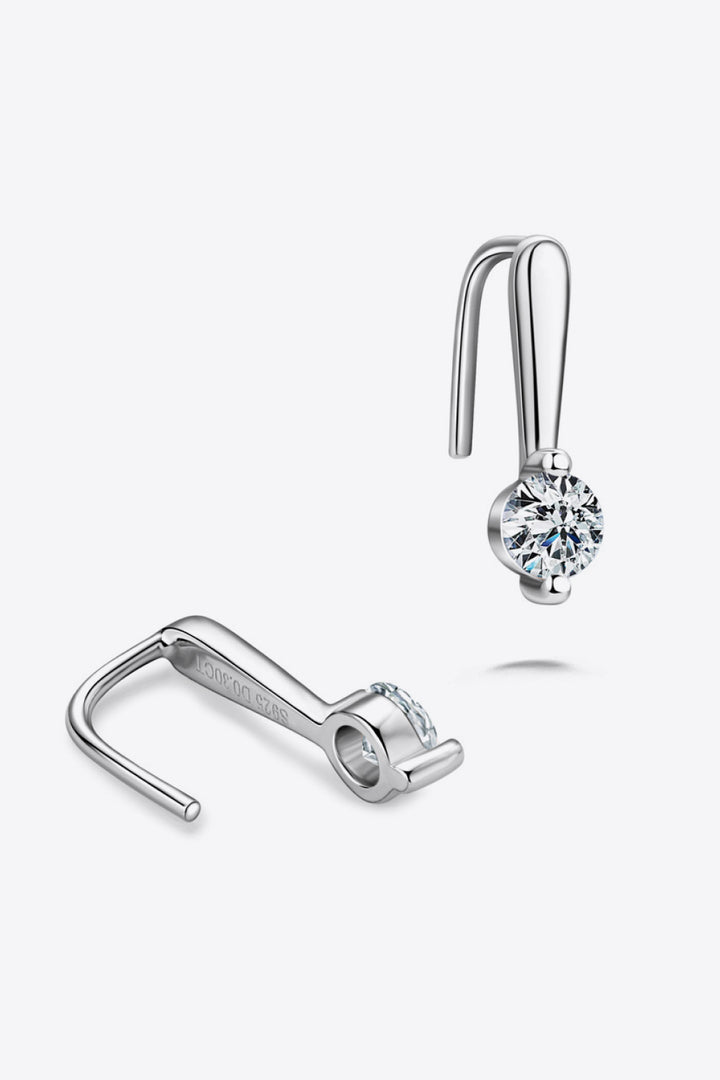 Women's Sparkling Moissanite Sterling Silver Earrings