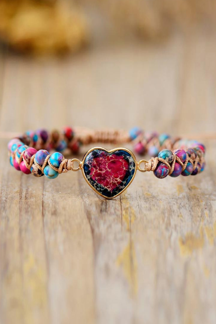 Women's Heartfelt Natural Stone Bracelet