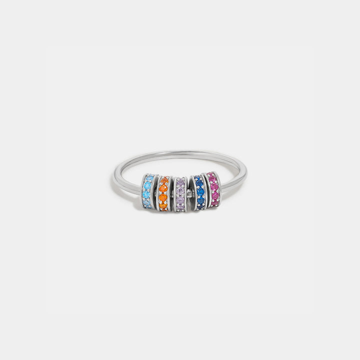 Women's Zircon Inlaid Sterling Silver Rings