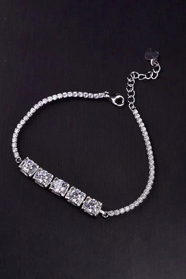 Women's Elegant 5 Carat Moissanite Bracelet with Lobster Clasp