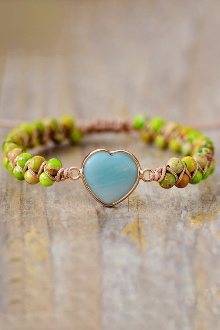 Women's Heartfelt Natural Stone Bracelet