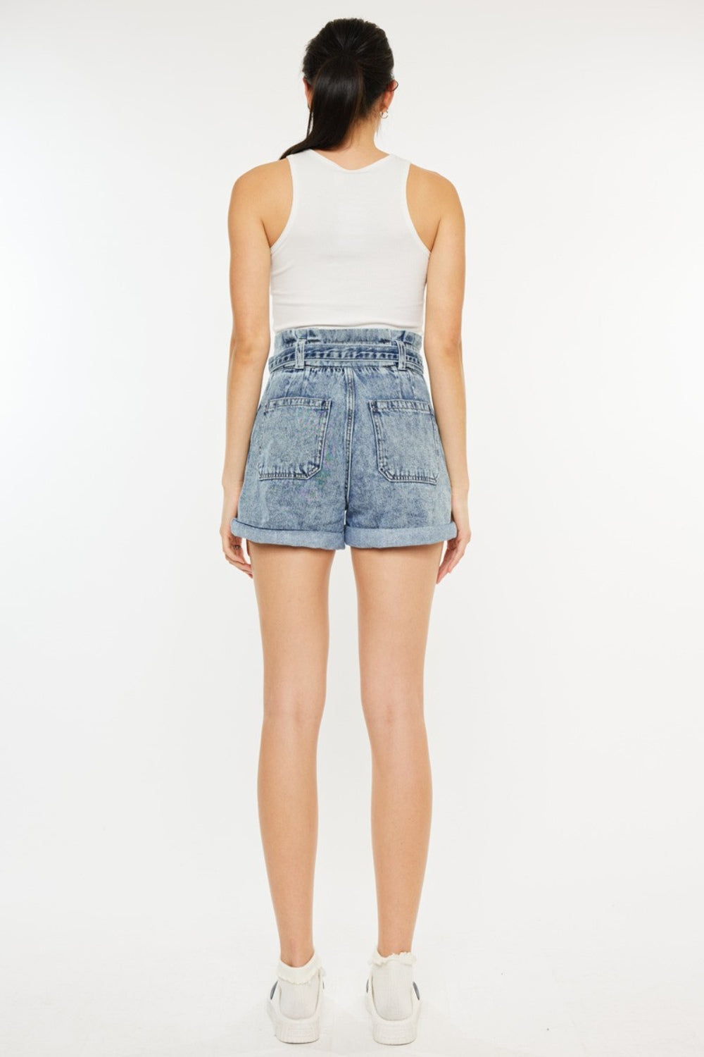 Women's Ultra High Rise Paperbag Denim Shorts