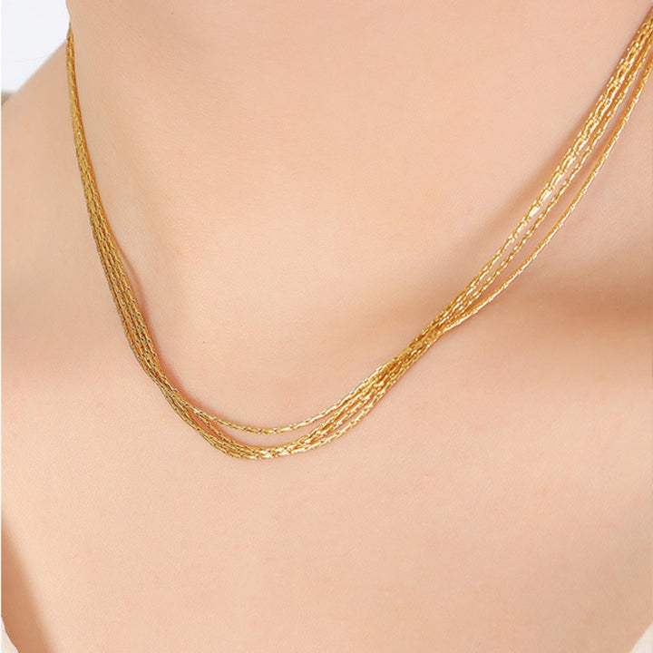 Women's Elegant Layered 18K Gold-Plated Necklace