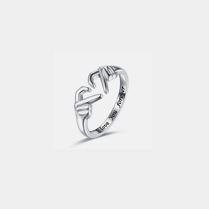 Women's Heart-Shaped Open Ring (Sterling Silver)