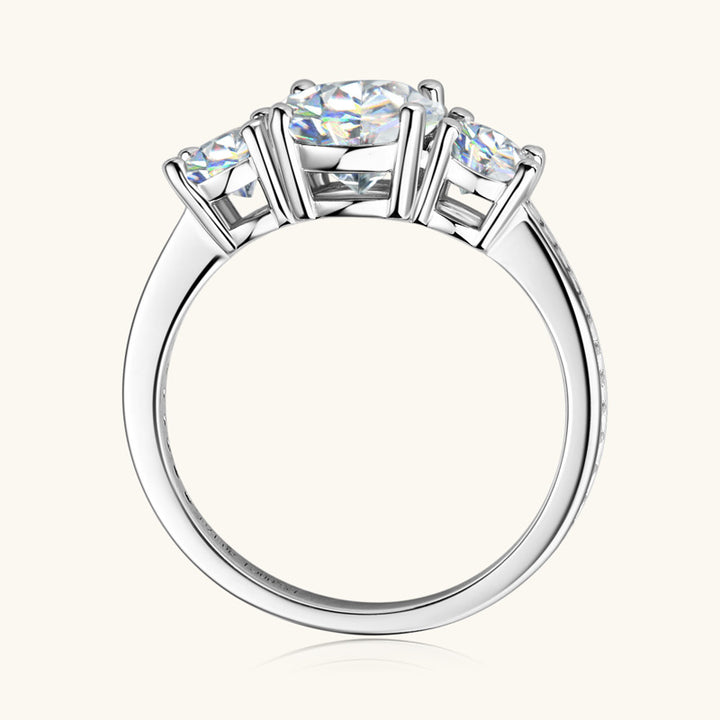 Women's Elegant 3 Carat Moissanite Sterling Silver Rings