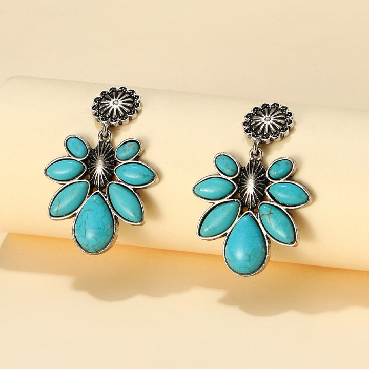 Women's Turquoise Flower Earring